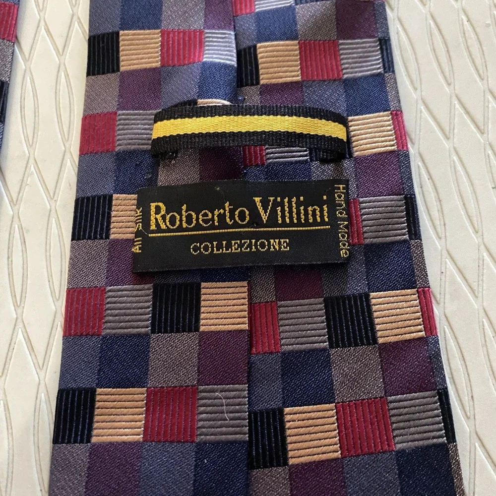 Roberto‎ Villini Mens Formal Neck Tie Multicolor 58